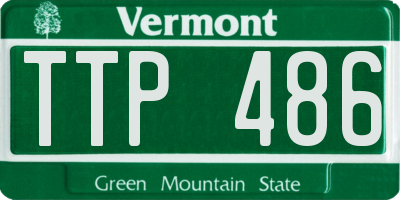 VT license plate TTP486
