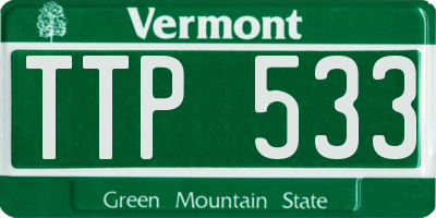 VT license plate TTP533