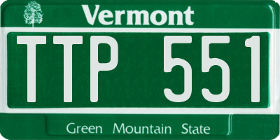 VT license plate TTP551