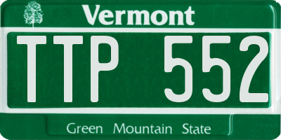 VT license plate TTP552