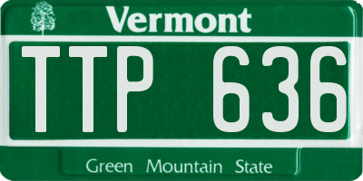VT license plate TTP636