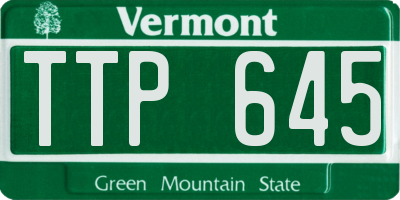 VT license plate TTP645