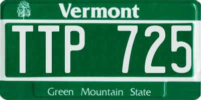 VT license plate TTP725