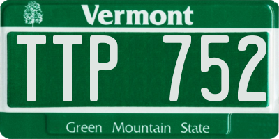 VT license plate TTP752