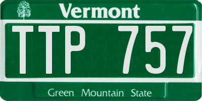 VT license plate TTP757