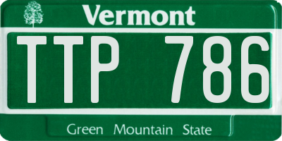 VT license plate TTP786