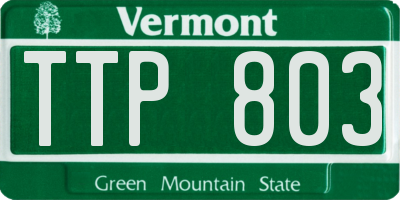 VT license plate TTP803