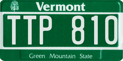 VT license plate TTP810