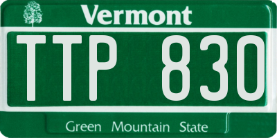 VT license plate TTP830