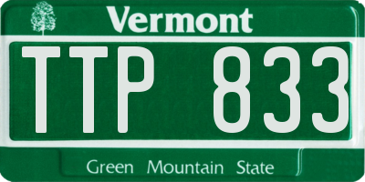 VT license plate TTP833