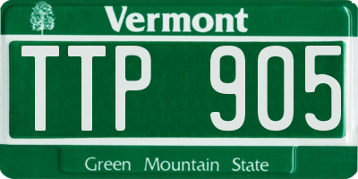 VT license plate TTP905