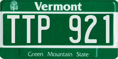 VT license plate TTP921