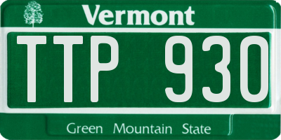 VT license plate TTP930