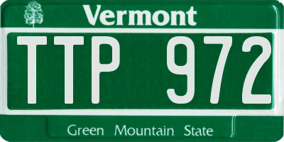 VT license plate TTP972