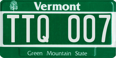 VT license plate TTQ007