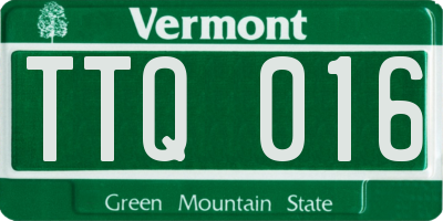VT license plate TTQ016