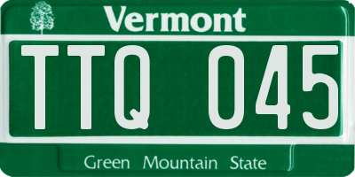 VT license plate TTQ045