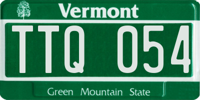 VT license plate TTQ054