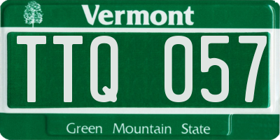 VT license plate TTQ057
