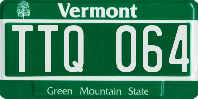 VT license plate TTQ064