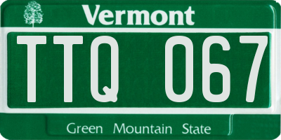 VT license plate TTQ067