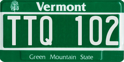 VT license plate TTQ102