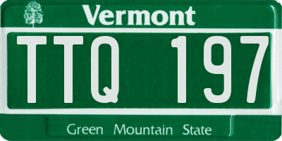 VT license plate TTQ197