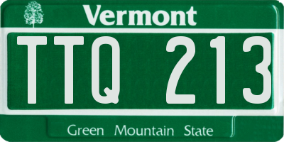 VT license plate TTQ213