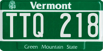 VT license plate TTQ218
