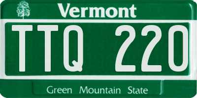 VT license plate TTQ220