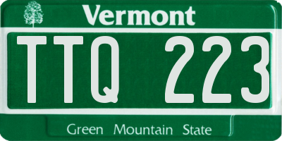 VT license plate TTQ223