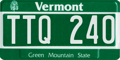 VT license plate TTQ240