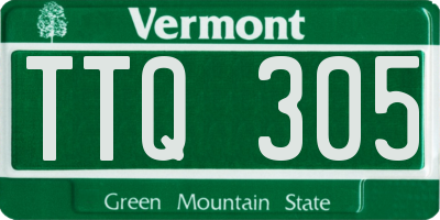 VT license plate TTQ305