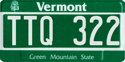 VT license plate TTQ322