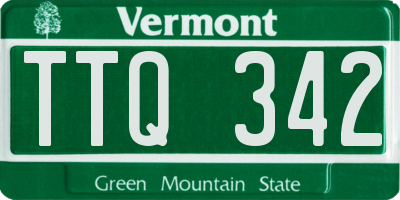 VT license plate TTQ342