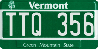 VT license plate TTQ356