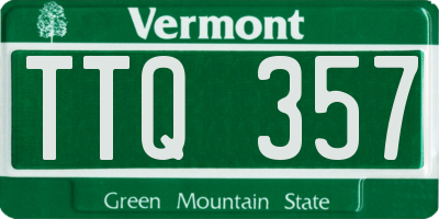 VT license plate TTQ357