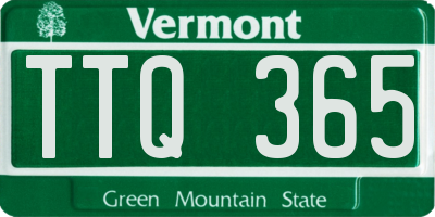 VT license plate TTQ365