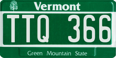 VT license plate TTQ366