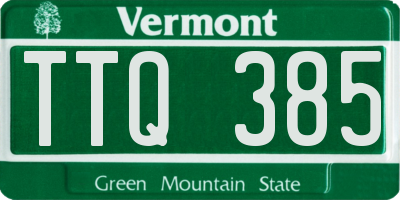 VT license plate TTQ385