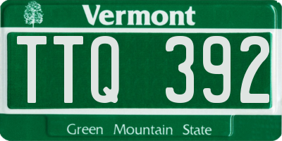 VT license plate TTQ392