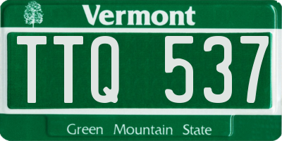 VT license plate TTQ537