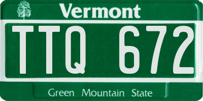 VT license plate TTQ672