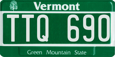 VT license plate TTQ690