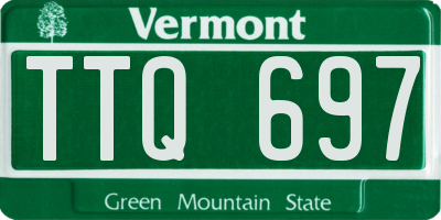 VT license plate TTQ697