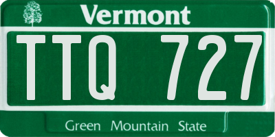 VT license plate TTQ727