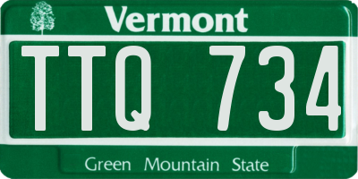VT license plate TTQ734