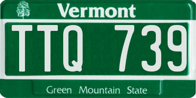 VT license plate TTQ739