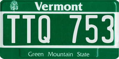 VT license plate TTQ753