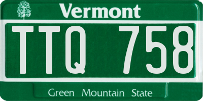 VT license plate TTQ758